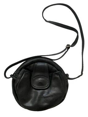 Vintage Dry Creek Leather Artisan Black Crossbody - Made in USA